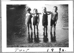 Louise and friends wading