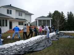 Sandbags Passed Hand to Hand