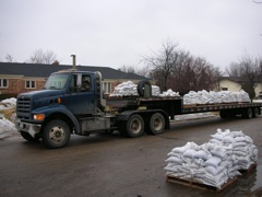 Sandbags on Pallets