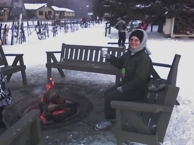 Connie at Apre-Ski Bonfire