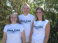The campaign parade team: Connie, Don, Sally