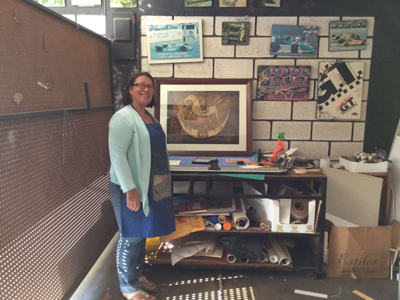 Flor in her studio