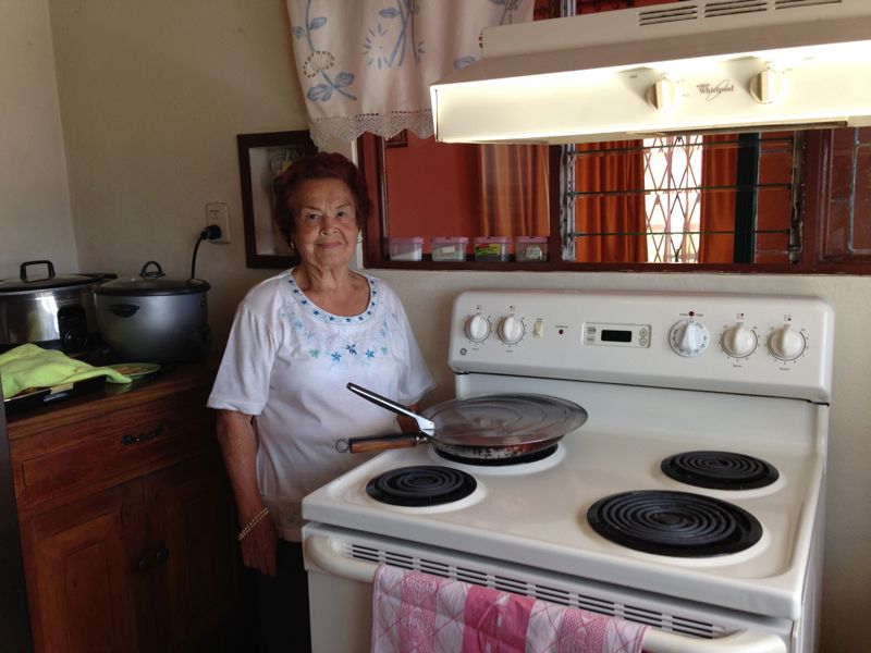 Margarita in her kitchen.