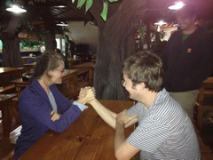 Arm-wrestling for the check