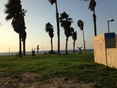 Gymnasts at Sunset